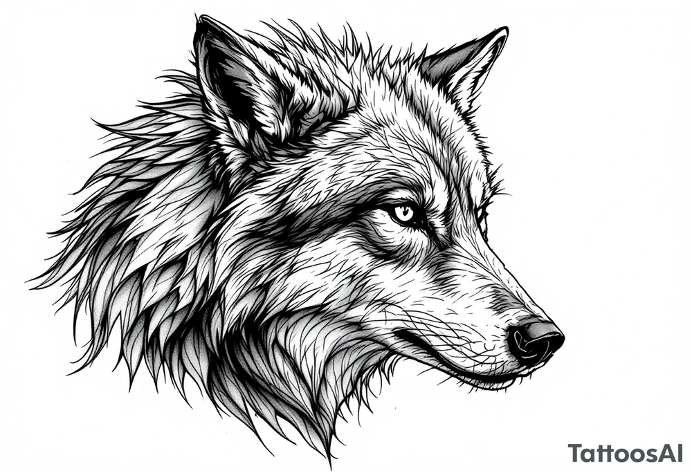 grey wolf tattoo idea