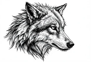 grey wolf tattoo idea