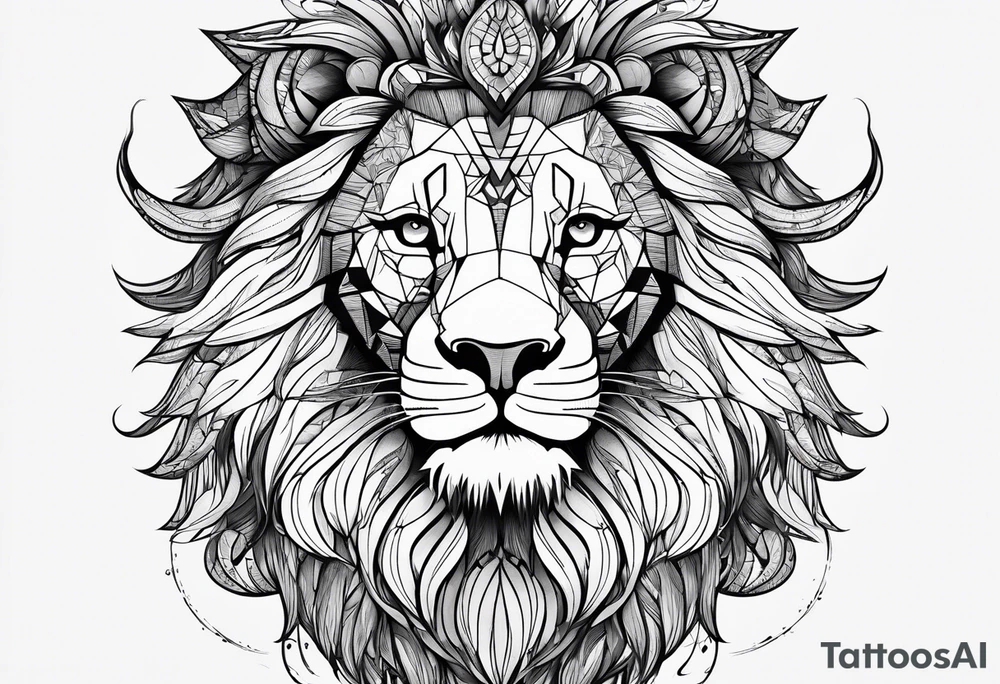 a psychedelic lion tattoo idea