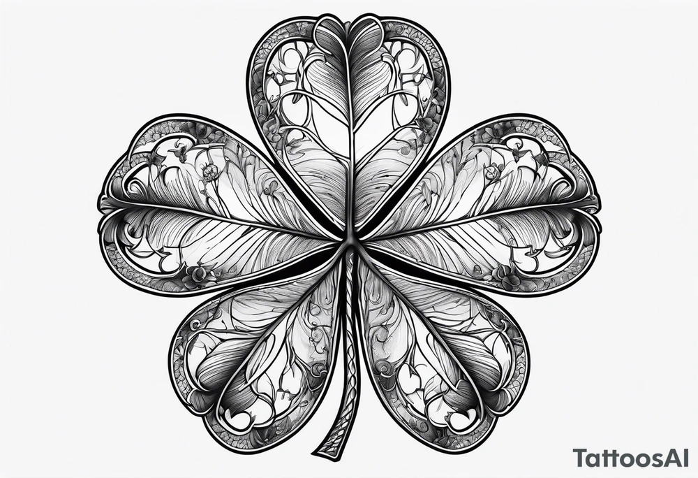 a single three leaf clover with vine tattoo idea