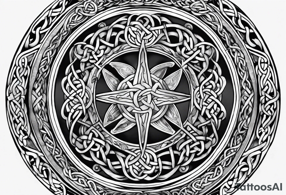Celtic nautical scene, forearm, half sleeve tattoo idea