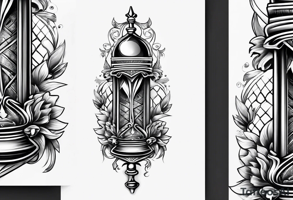 dagger with hour glass tattoo idea