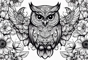 Owl flowers butterflies 
Stars tattoo idea
