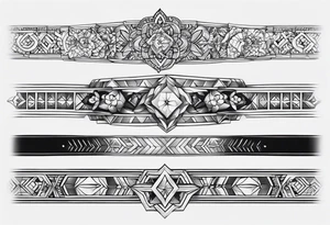 Wrap around the wrist. Look like a bracelet. Incorporate the names Caitlyn Shannon Jacob Walker tattoo idea