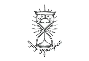 live with what you have and enjoy it to the fullest, hourglass, sun shines down tattoo idea