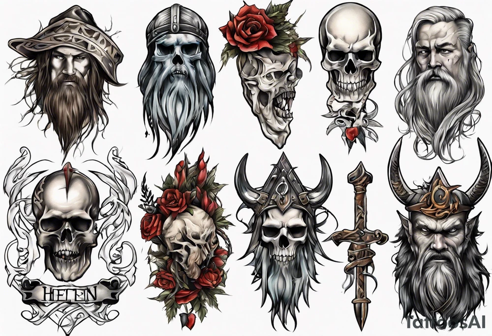 vertical heathen tattoo idea