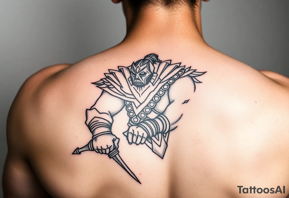Warrior on the back of forearm tattoo idea