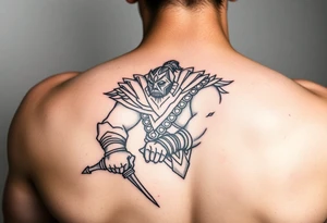 Warrior on the back of forearm tattoo idea