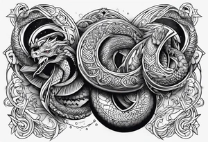 norse mythology world serpent wrap around tattoo design tattoo idea
