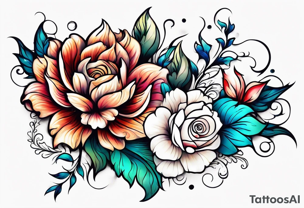 water and flowers
no people tattoo idea