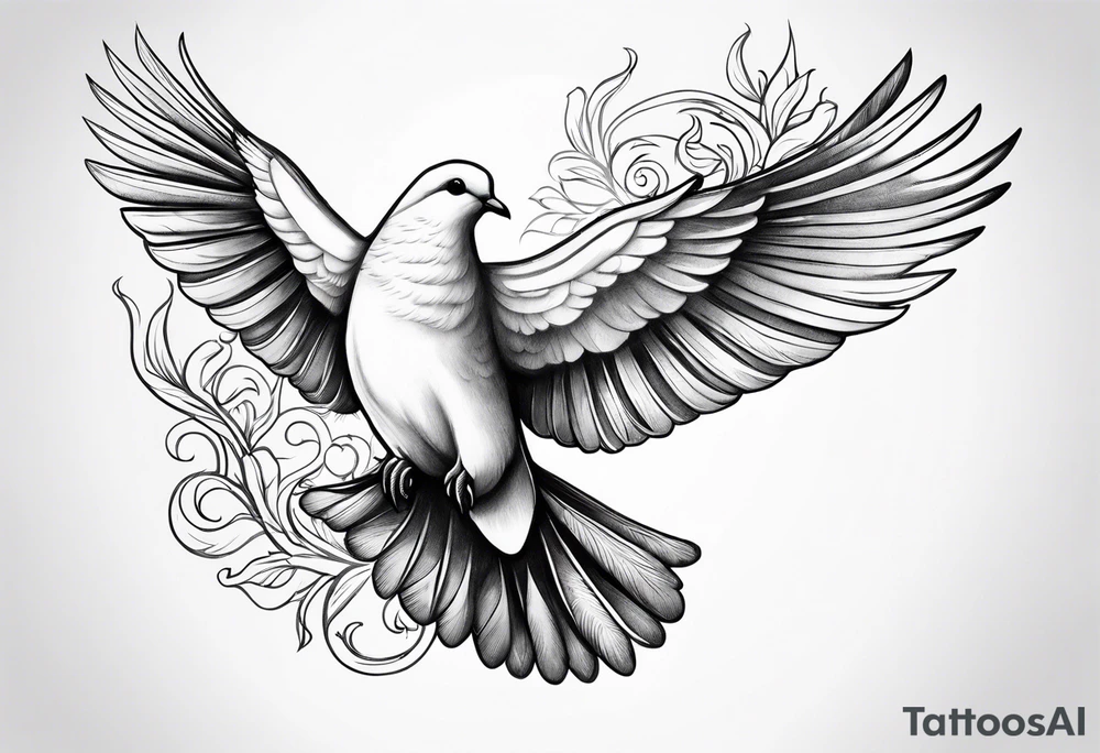 Elegant dove tattoo idea