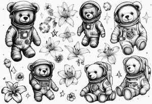 Teddy bear astronaut lily’s tattoo idea
