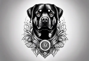 barking rottweiler tattoo idea