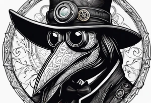 steampunk plague doctor tattoo idea