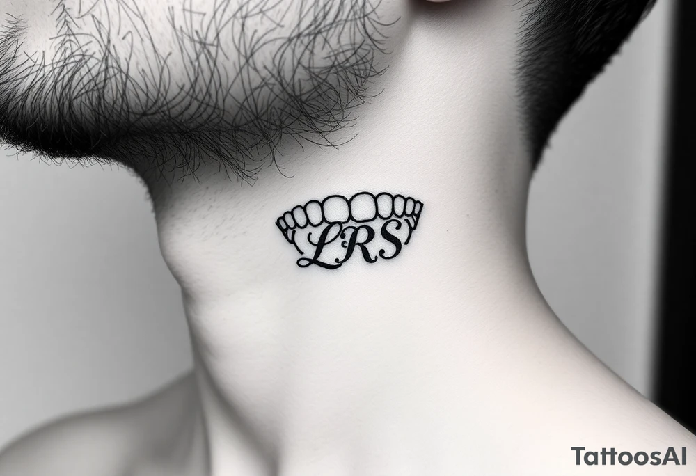 Seductive teeth marks with the initials lrs tattoo idea