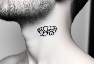 Seductive teeth marks with the initials lrs tattoo idea