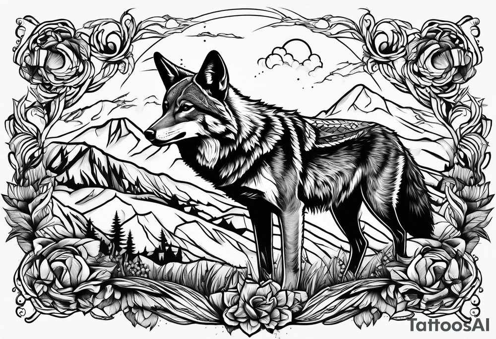 pack of coyotes tattoo idea