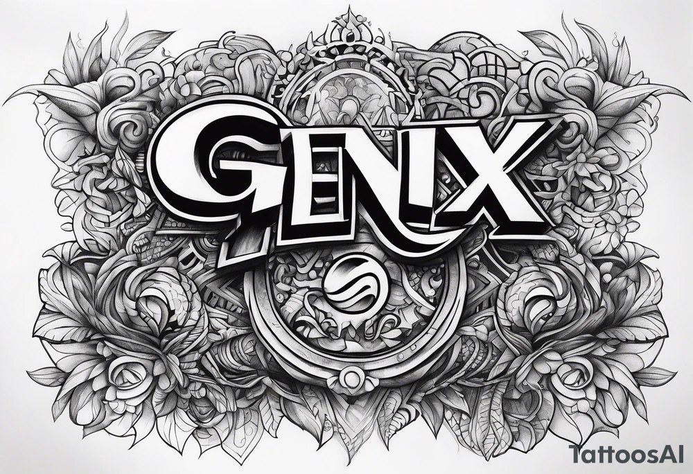 Street art words "GenX OG" tattoo idea