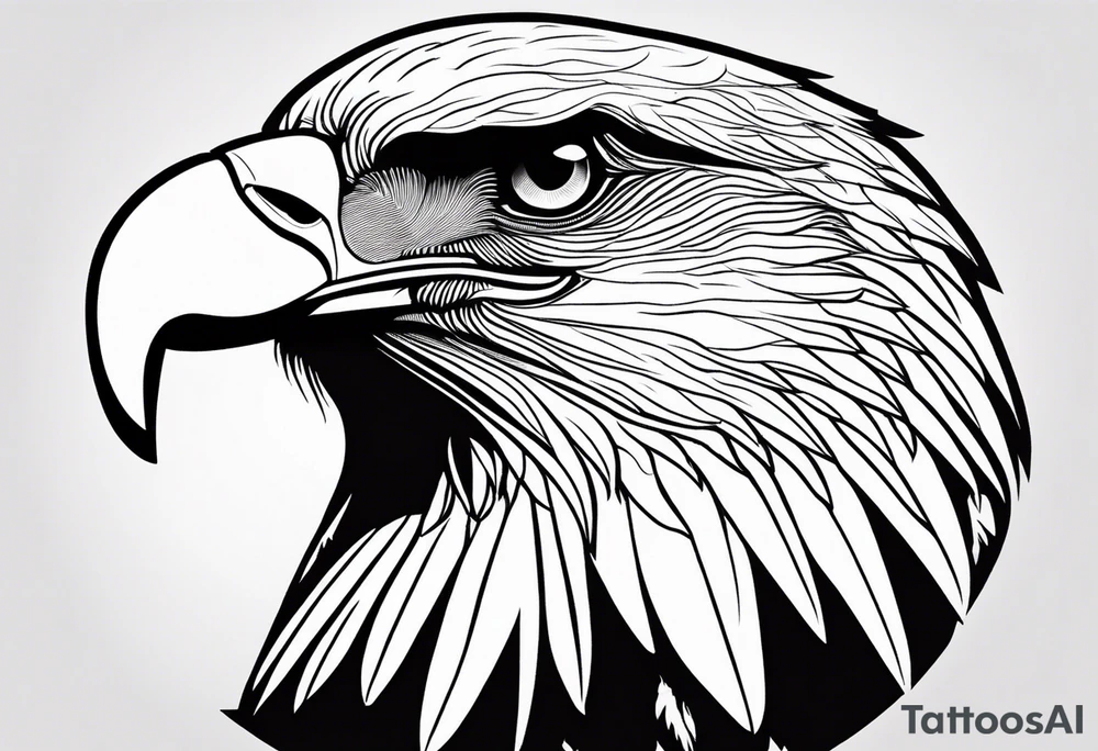 realistic eagle full body  sit face front tattoo idea