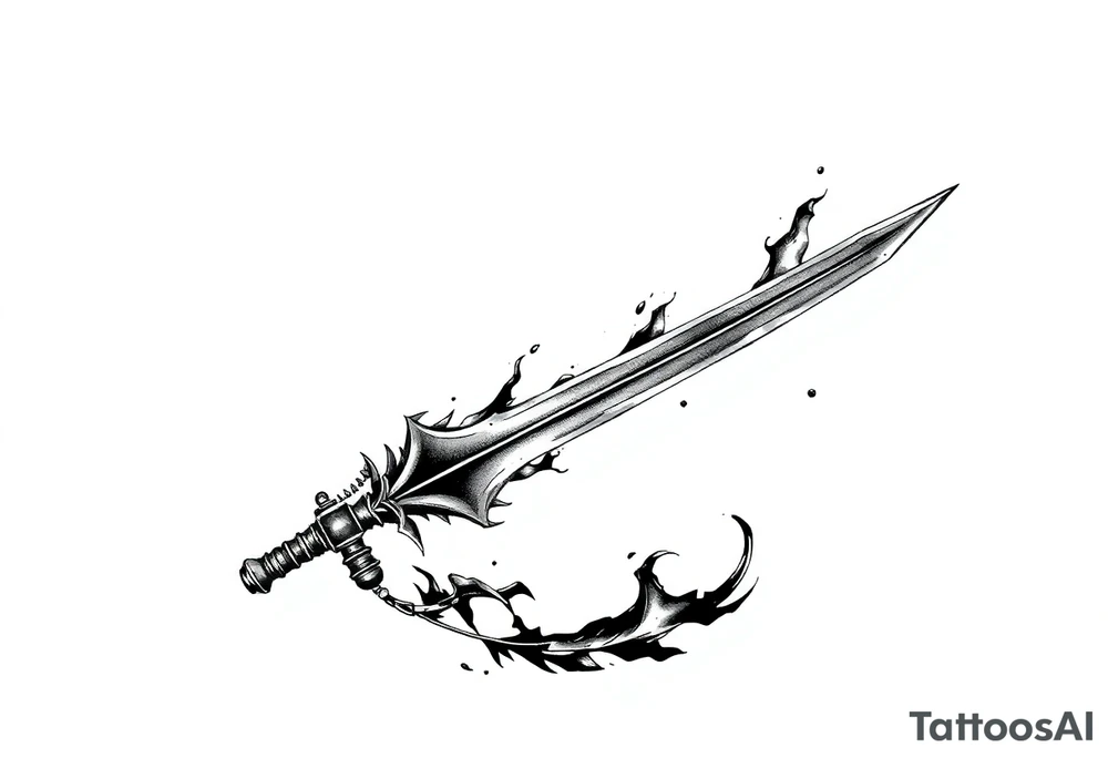 Life, sword, ambition, relentless, happiness tattoo idea