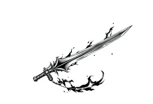 Life, sword, ambition, relentless, happiness tattoo idea