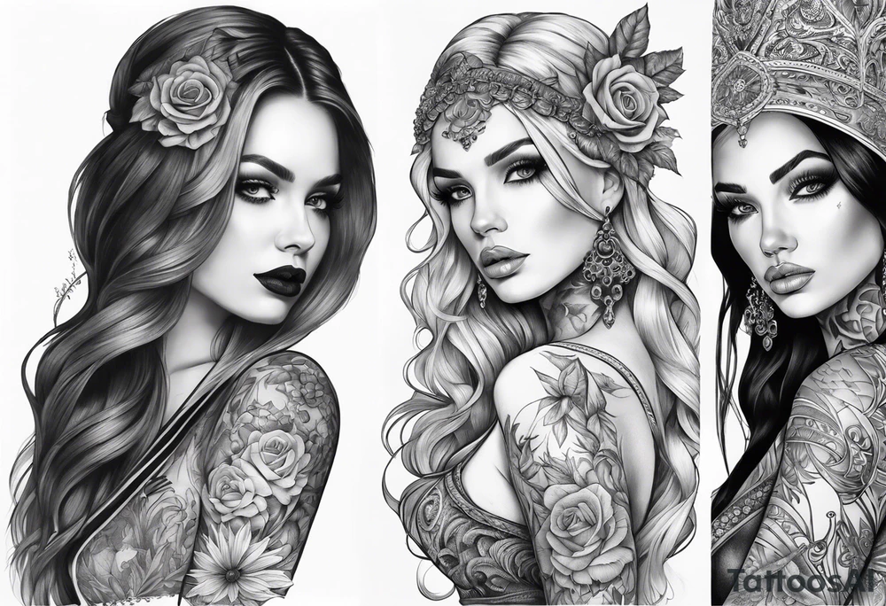 full sleeve in Gothic style tattoo idea