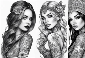 full sleeve in Gothic style tattoo idea
