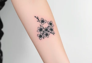 dagger cherry blossoms tattoo idea