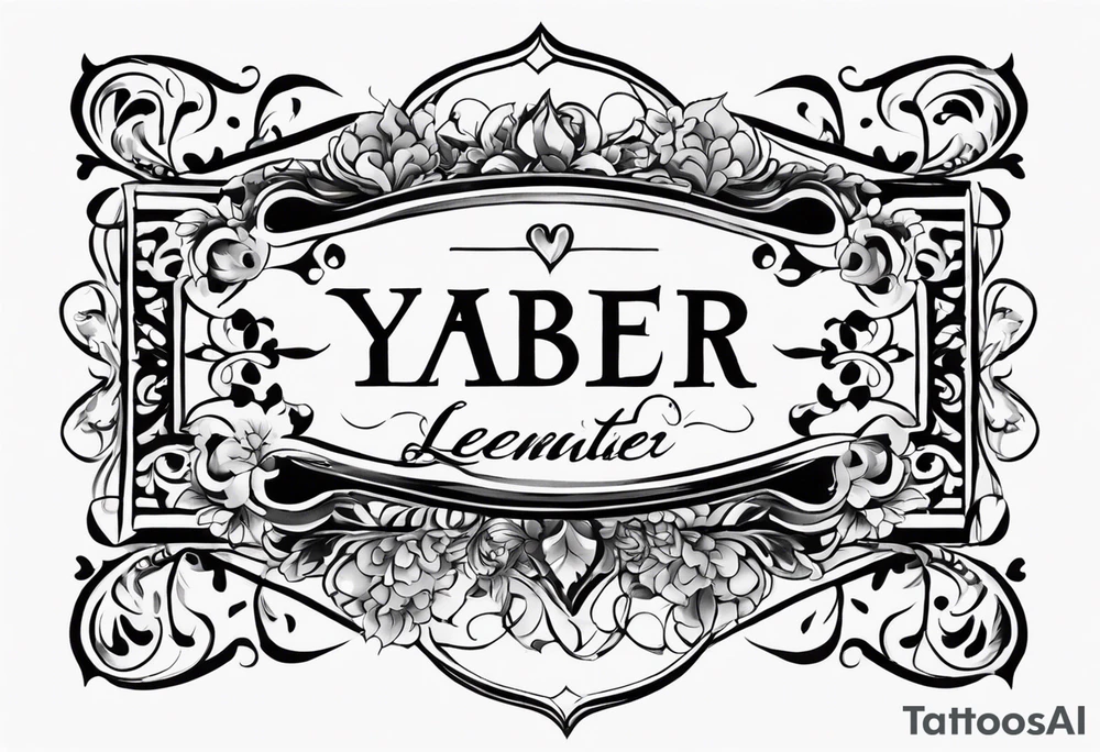 I want to create a small side neck tattoo which combines elements that represent my mother's last name, 'Yaber,' which originates from Lebanon, and my father's last name, 'Kleinert,' which is German tattoo idea