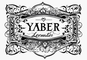 I want to create a small side neck tattoo which combines elements that represent my mother's last name, 'Yaber,' which originates from Lebanon, and my father's last name, 'Kleinert,' which is German tattoo idea