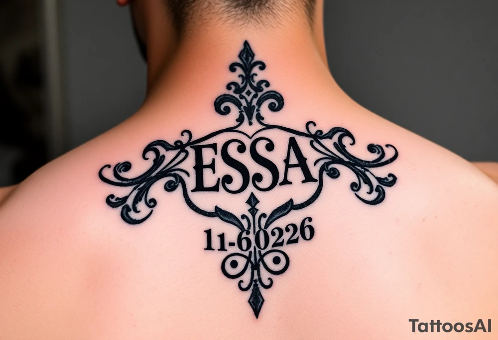 Soul mate symbol with ESA & CSA that a wedding date 1-62026 tattoo idea