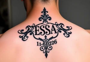 Soul mate symbol with ESA & CSA that a wedding date 1-62026 tattoo idea