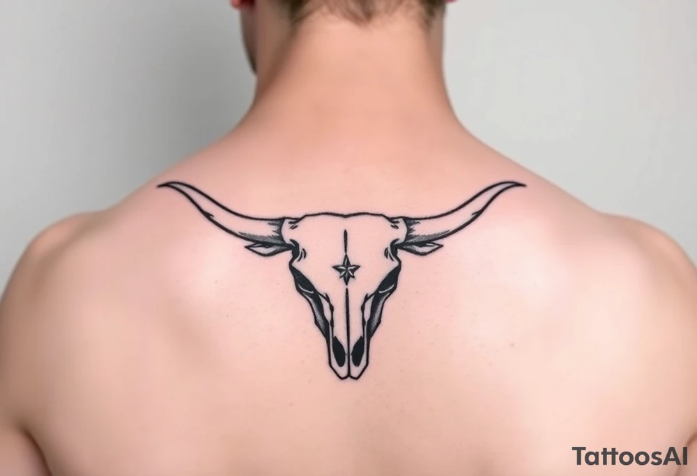 Longhorn skull with Texas flag tattoo idea