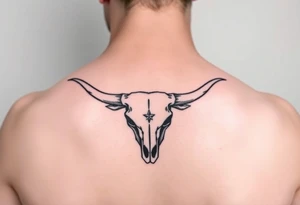 Longhorn skull with Texas flag tattoo idea