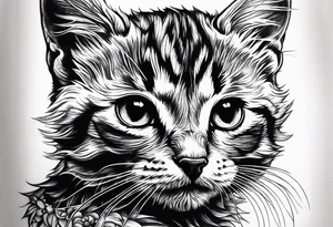 Short hair Kitten tattoo idea