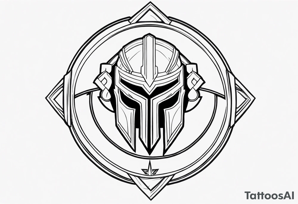 Ancient spartan in a trinity symbol tattoo idea