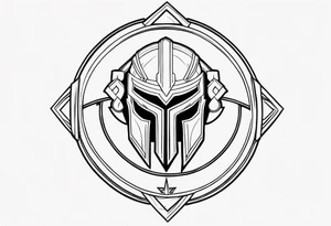 Ancient spartan in a trinity symbol tattoo idea