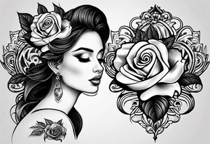 I have heart black style on my shoulder, and i need something around my heart maybe its will be rose tattoo idea