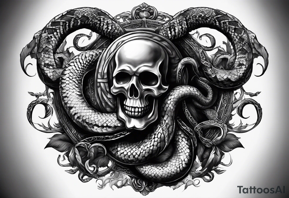 Bible verse: "Jesus replied "Behold, I give unto you power to tread on serpents and scorpions, and over all the power of the enemy: and nothing shall by any means hurt you"" tattoo idea