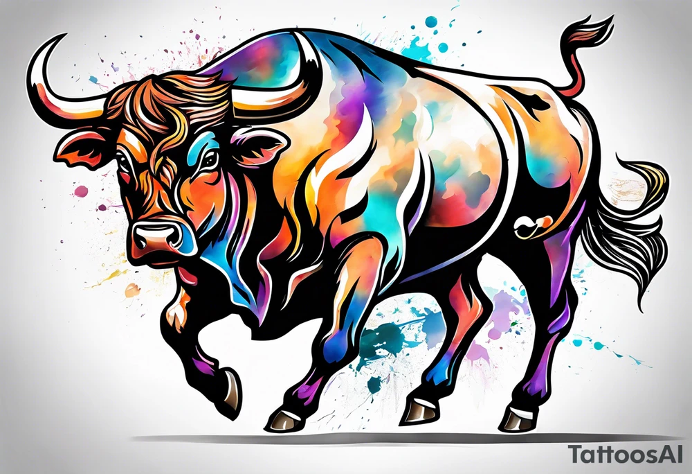Bucking bull tattoo idea