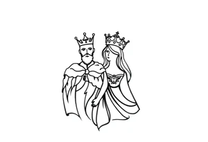 King and Queen couple with crown tattoo idea