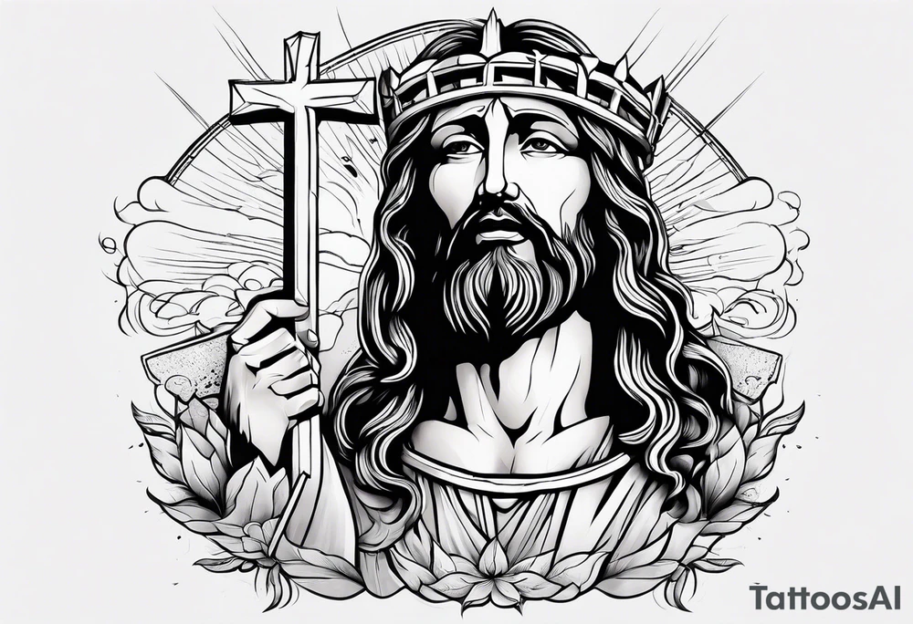 Jesus Christ at the right hand of the Father tattoo idea