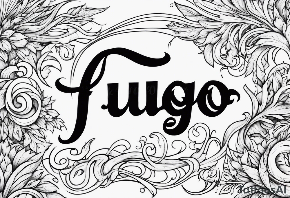 The word “fuego” in cursive with flames around it. tattoo idea