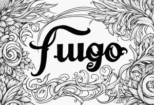 The word “fuego” in cursive with flames around it. tattoo idea