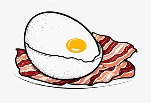 Egg with bacon tattoo idea