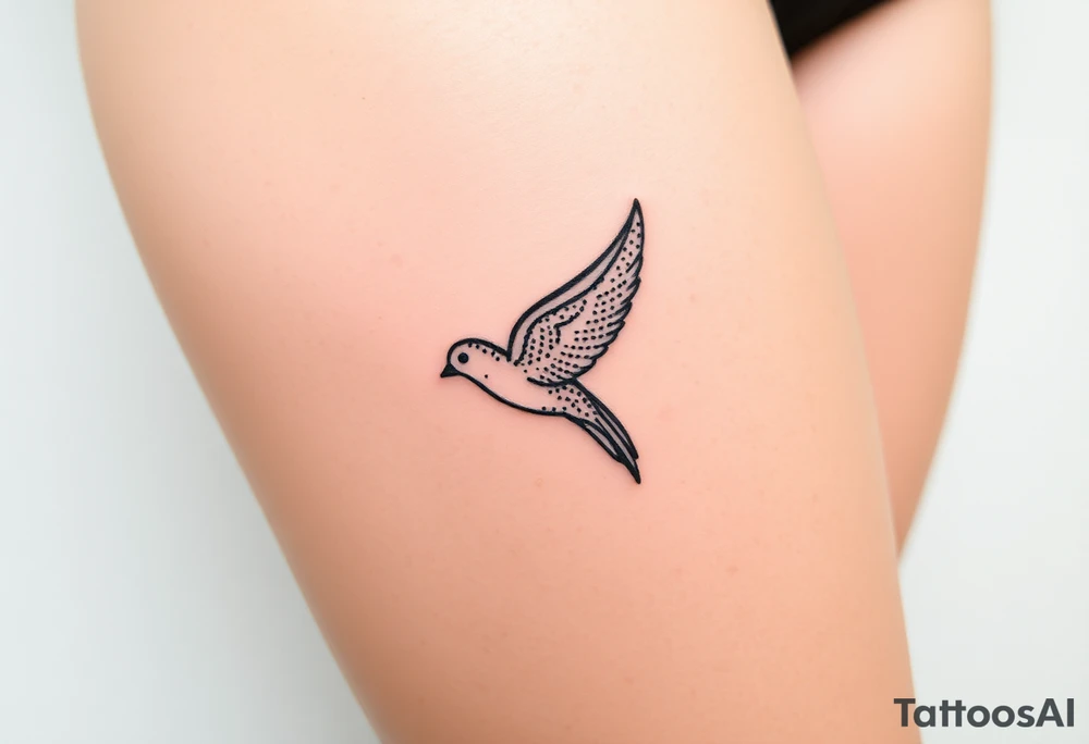 swallow flying with its wings out and forward tattoo idea