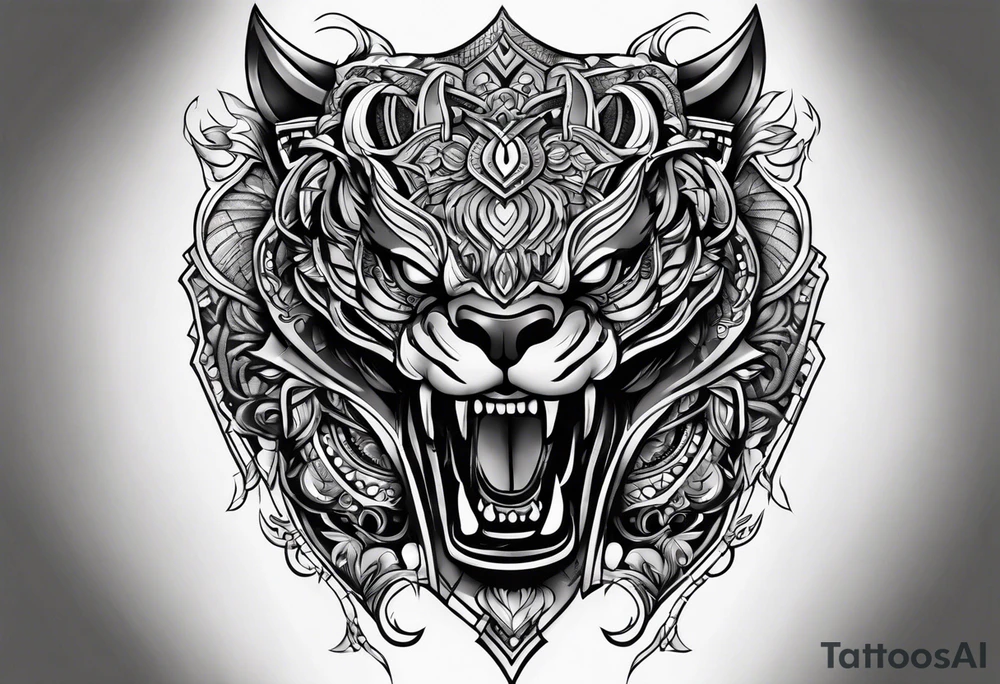 iron forearm armour tattoo idea