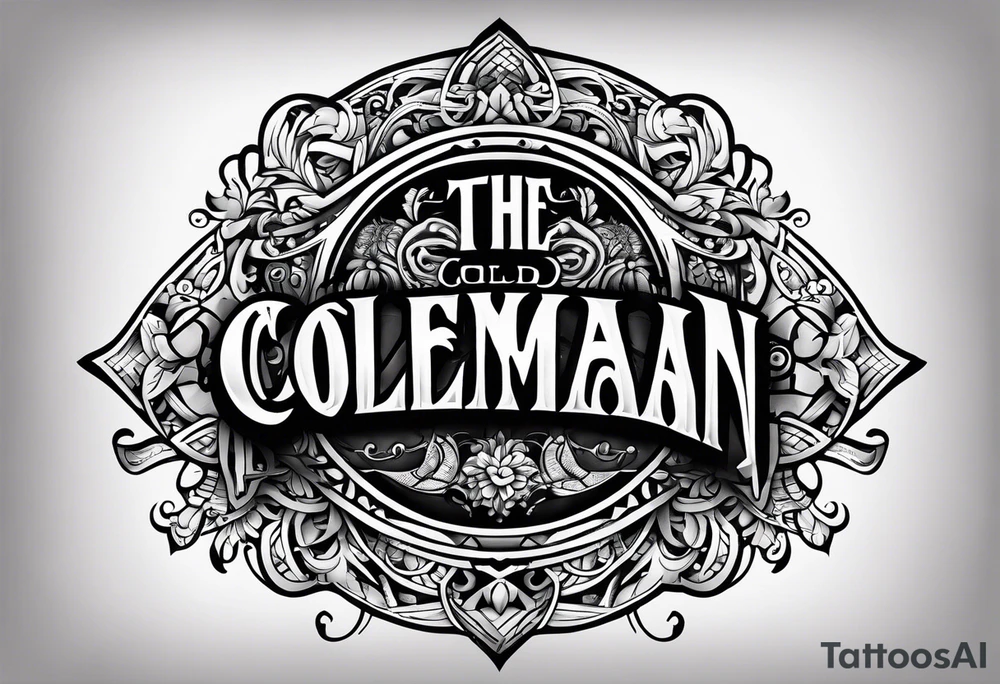 the word coleman in old english font tattoo idea