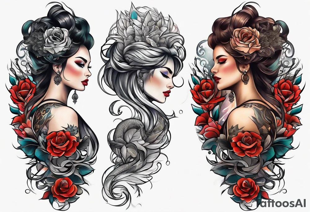 full body tattoo on the back from top to bottom on paper tattoo idea