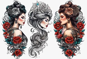 full body tattoo on the back from top to bottom on paper tattoo idea